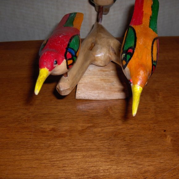 3 Handcrafted Birds with stand, Measure 6" Long - Picture 4 of 10